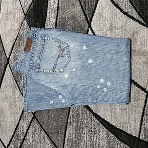 BKE MARSHALL FACTORY DESTRUCTION  STONE-WASH BOOT-CUT DENIM JEAN